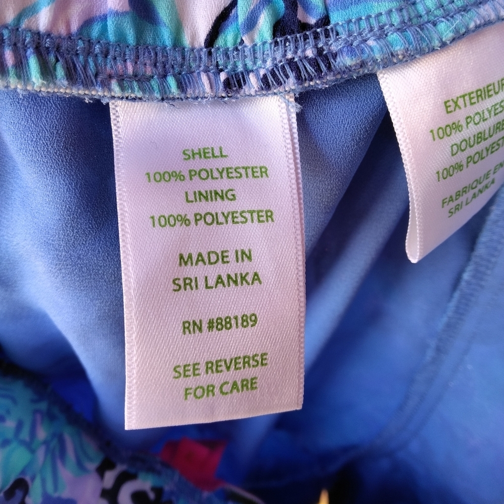 Lilly Pulitzer Blue Mylee Print Tie Front Shorts Breezy Beachy Style Size 2 - Picture 11 of 11